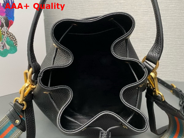 Prada Leather Bucket Bag in Black 1BE018 Replica