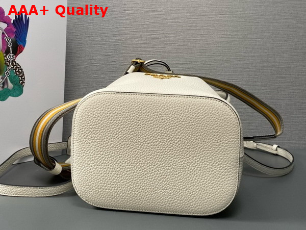 Prada Leather Bucket Bag in White 1BE018 Replica