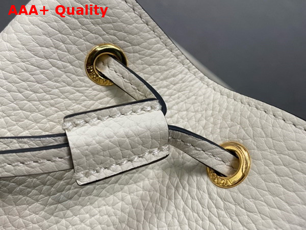 Prada Leather Bucket Bag in White 1BE018 Replica