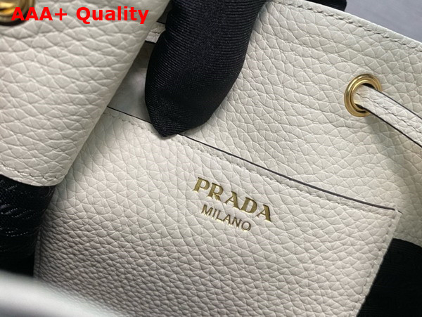 Prada Leather Bucket Bag in White 1BE018 Replica