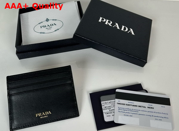 Prada Leather Card Holder in Black 1MC025 Replica