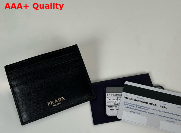 Prada Leather Card Holder in Black 1MC025 Replica