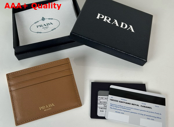 Prada Leather Card Holder in Caramel 1MC025 Replica