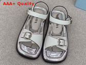 Prada Leather Double Strap Sandals White 2X3071 Replica