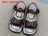 Prada Leather Double Strap Sandals in Brown 2X3071 Replica