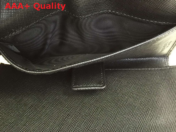 Prada Leather Flap Wallet In Black Replica