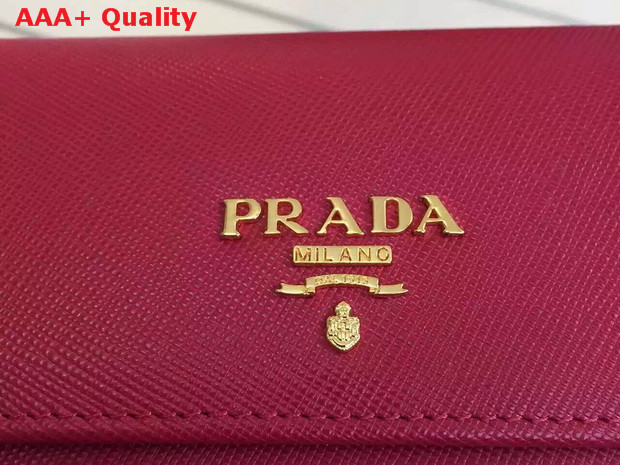 Prada Leather Flap Wallet In Red Replica