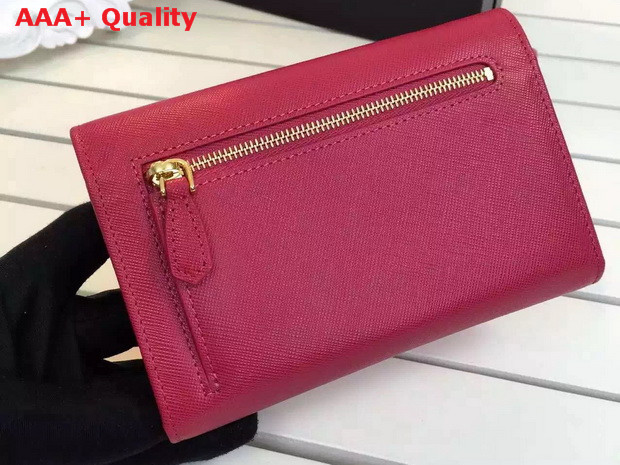 Prada Leather Flap Wallet In Red Replica