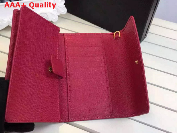 Prada Leather Flap Wallet In Red Replica