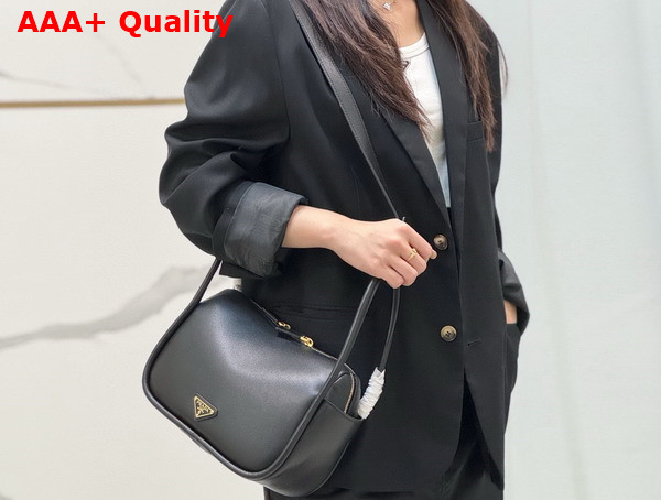 Prada Leather Handbag in Black 1BA451 Replica