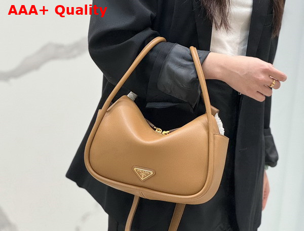 Prada Leather Handbag in Cognac 1BA451 Replica