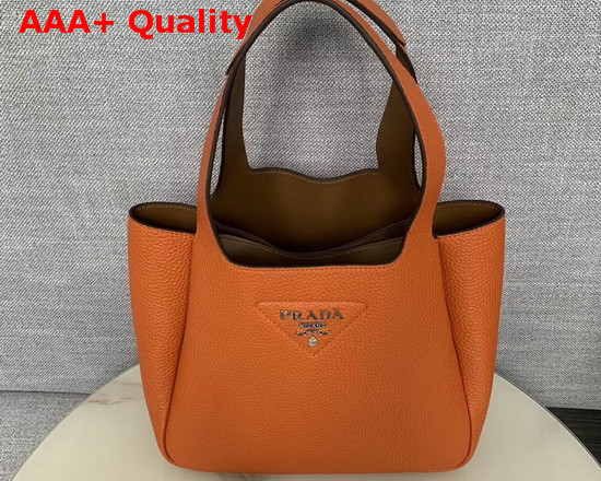 Prada Leather Handbag in Orange Calf Leather 1BG335 Replica