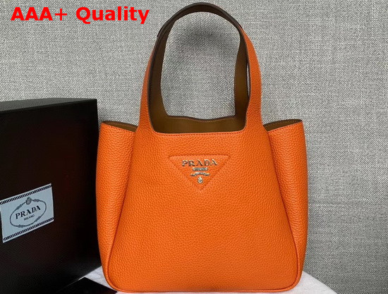 Prada Leather Handbag in Orange Calf Leather 1BG335 Replica