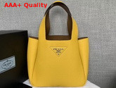 Prada Leather Handbag in Yellow Calf Leather 1BG335 Replica