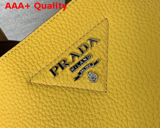 Prada Leather Handbag in Yellow Calf Leather 1BG335 Replica