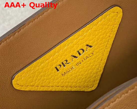 Prada Leather Handbag in Yellow Calf Leather 1BG335 Replica