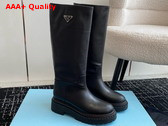 Prada Leather High Boots in Black Calfskin Replica