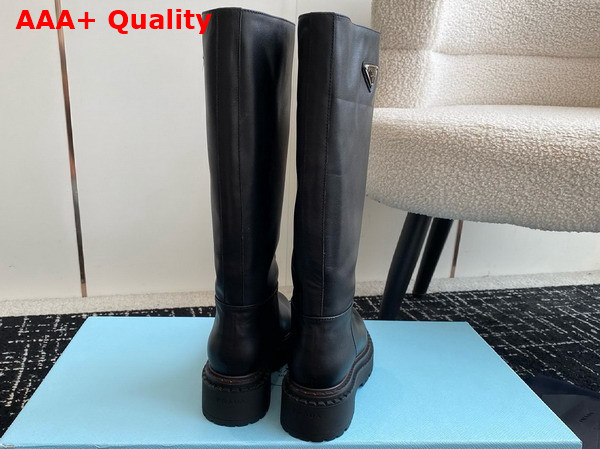 Prada Leather High Boots in Black Calfskin Replica