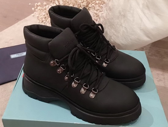 Prada Leather High Top Sneaker in Black