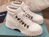 Prada Leather High Top Sneaker in White