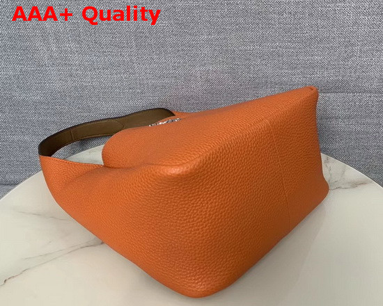 Prada Leather Hobo Bag in Orange Grained Calf Leather Replica