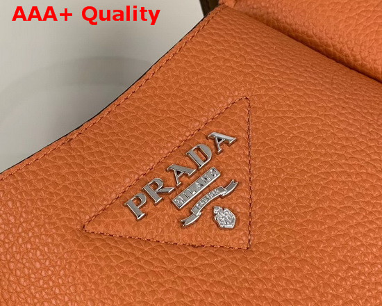 Prada Leather Hobo Bag in Orange Grained Calf Leather Replica