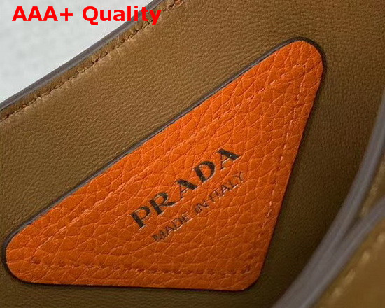 Prada Leather Hobo Bag in Orange Grained Calf Leather Replica