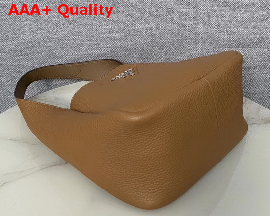 Prada Leather Hobo Bag in Tan Grained Calf Leather Replica