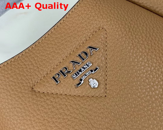 Prada Leather Hobo Bag in Tan Grained Calf Leather Replica