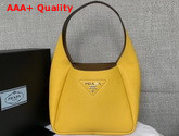 Prada Leather Hobo Bag in Yellow Grained Calf Leather Replica