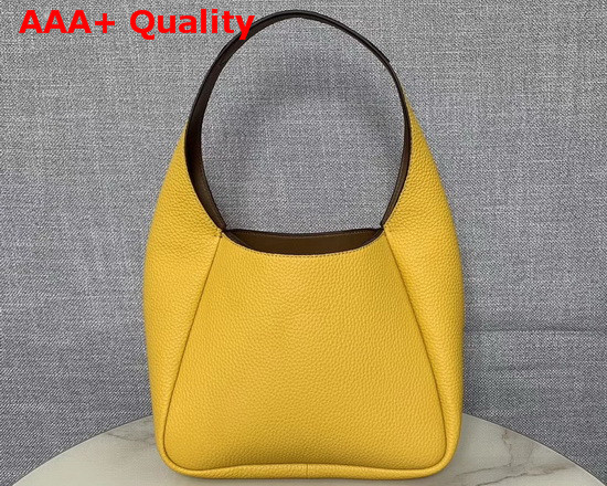 Prada Leather Hobo Bag in Yellow Grained Calf Leather Replica