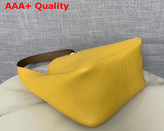 Prada Leather Hobo Bag in Yellow Grained Calf Leather Replica