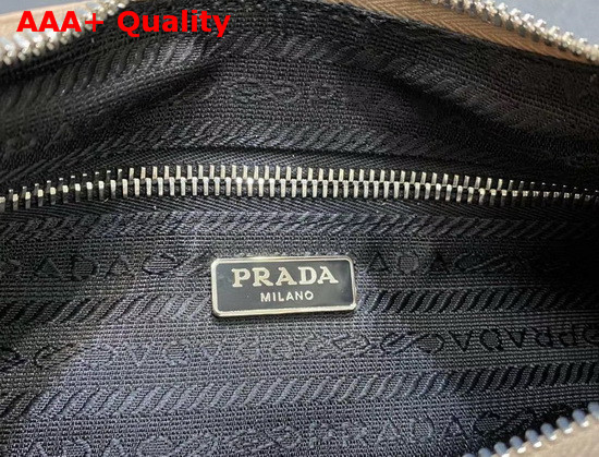 Prada Leather Hobo Shoulder Bag in Beige Calf Leather Replica