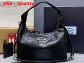 Prada Leather Hobo Shoulder Bag in Black Calf Leather Replica