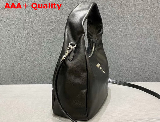 Prada Leather Hobo Shoulder Bag in Black Calf Leather Replica