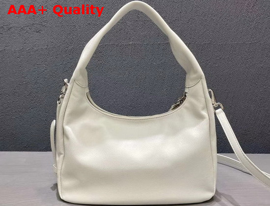 Prada Leather Hobo Shoulder Bag in White Calf Leather Replica