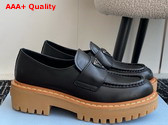 Prada Leather Loafers in Black 1D801N Replica