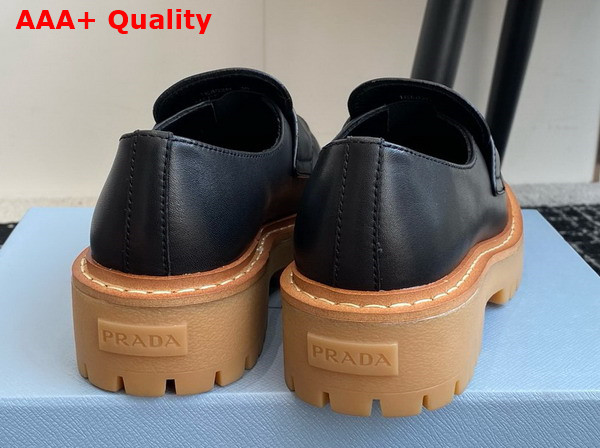 Prada Leather Loafers in Black 1D801N Replica