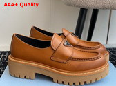 Prada Leather Loafers in Cognac 1D801N Replica