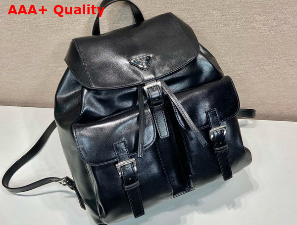 Prada Leather Medium Backpack in Black Replica