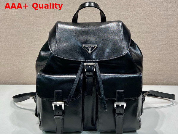 Prada Leather Medium Backpack in Black Replica