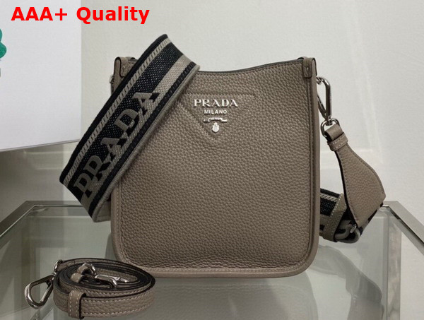 Prada Leather Mini Shoulder Bag in Clay Gray 1BH191 Replica