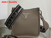 Prada Leather Mini Shoulder Bag in Clay Gray 1BH191 Replica