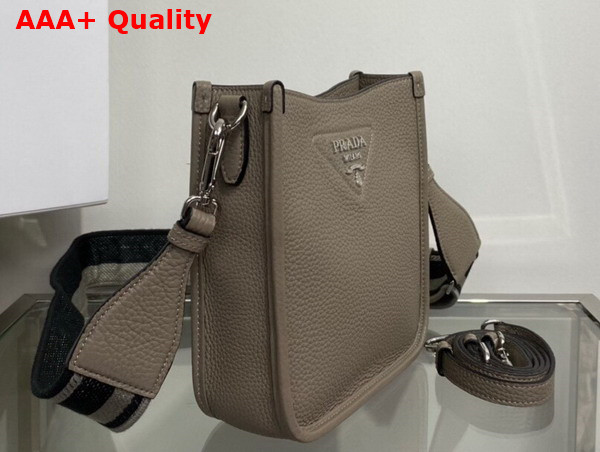 Prada Leather Mini Shoulder Bag in Clay Gray 1BH191 Replica