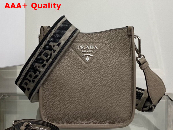 Prada Leather Mini Shoulder Bag in Clay Gray 1BH191 Replica