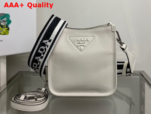 Prada Leather Mini Shoulder Bag in White 1BH191 Replica