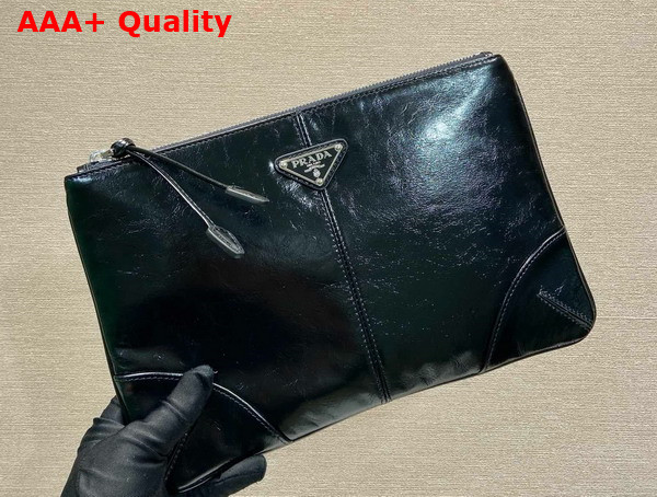 Prada Leather Pouch in Black Replica