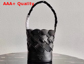 Prada Leather Prada Tress Bucket Bag in Black Replica