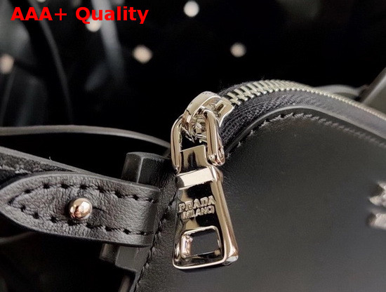 Prada Leather Prada Tress Bucket Bag in Black Replica