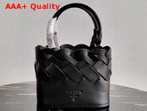 Prada Leather Prada Tress Tote Black Replica